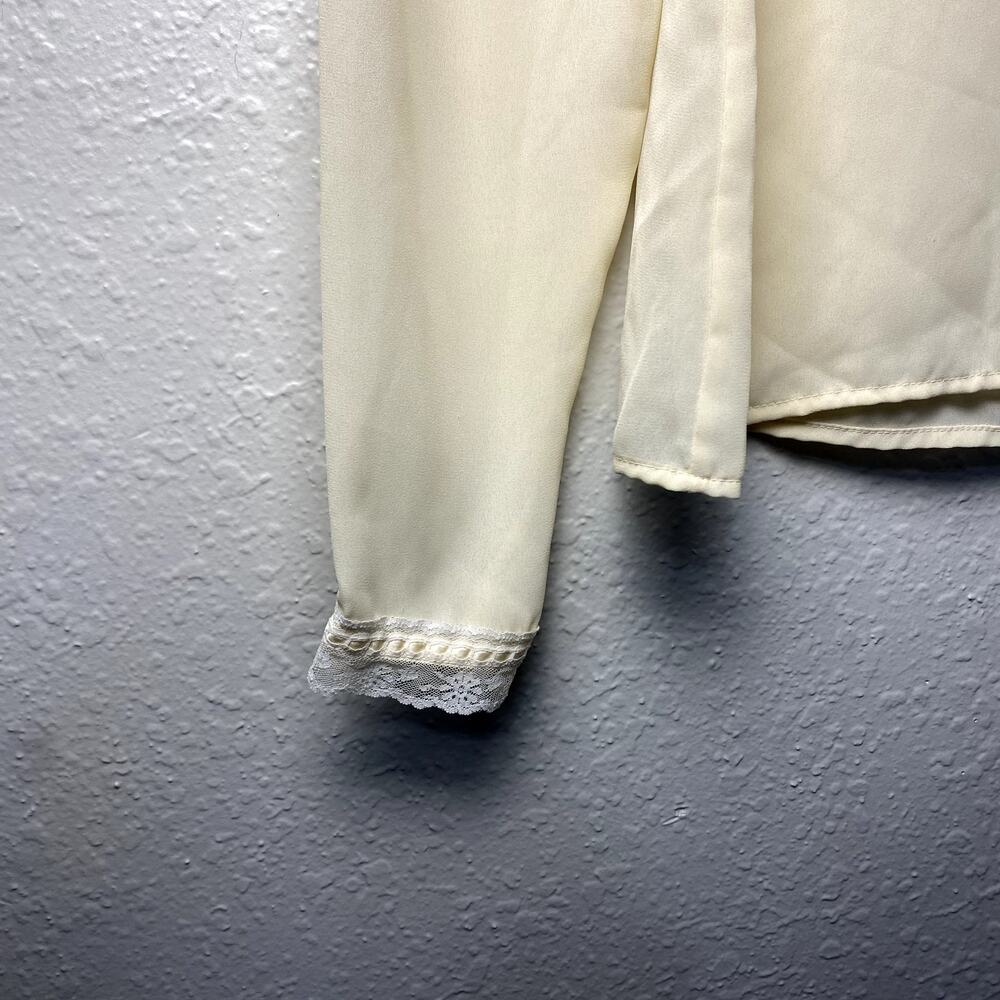 Vintage Notches White Lacy Victorian Collar Ruffle Prarie Cottage Blouse sz 7 - Picture 4 of 13